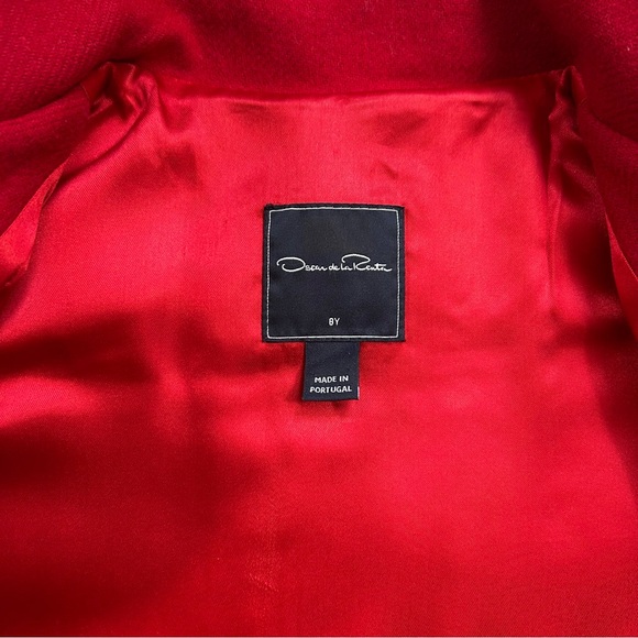 Oscar de la Renta Girls’ Solid Red Dressy Wool Coat, Size 8 - Picture 7 of 10